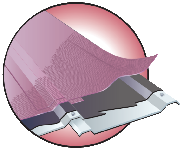 polyester membrane over first asphalt layer