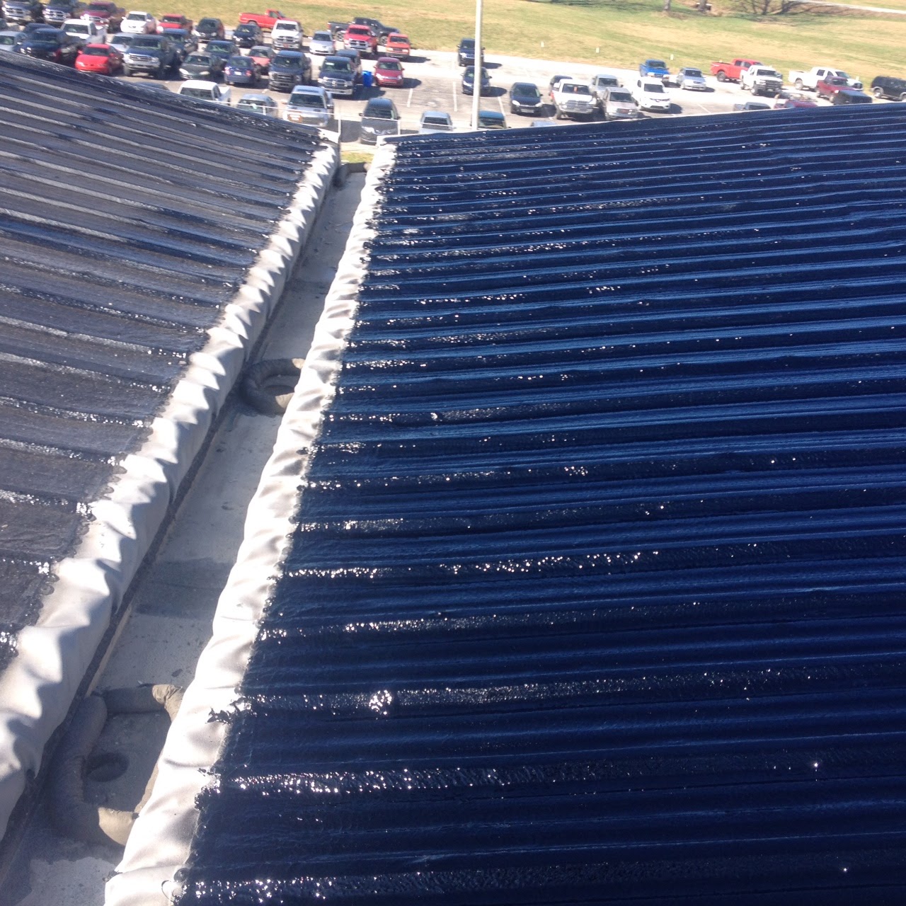 Sealed Repaired Metal Roof Gutters Sealed Metal Roof Gutters