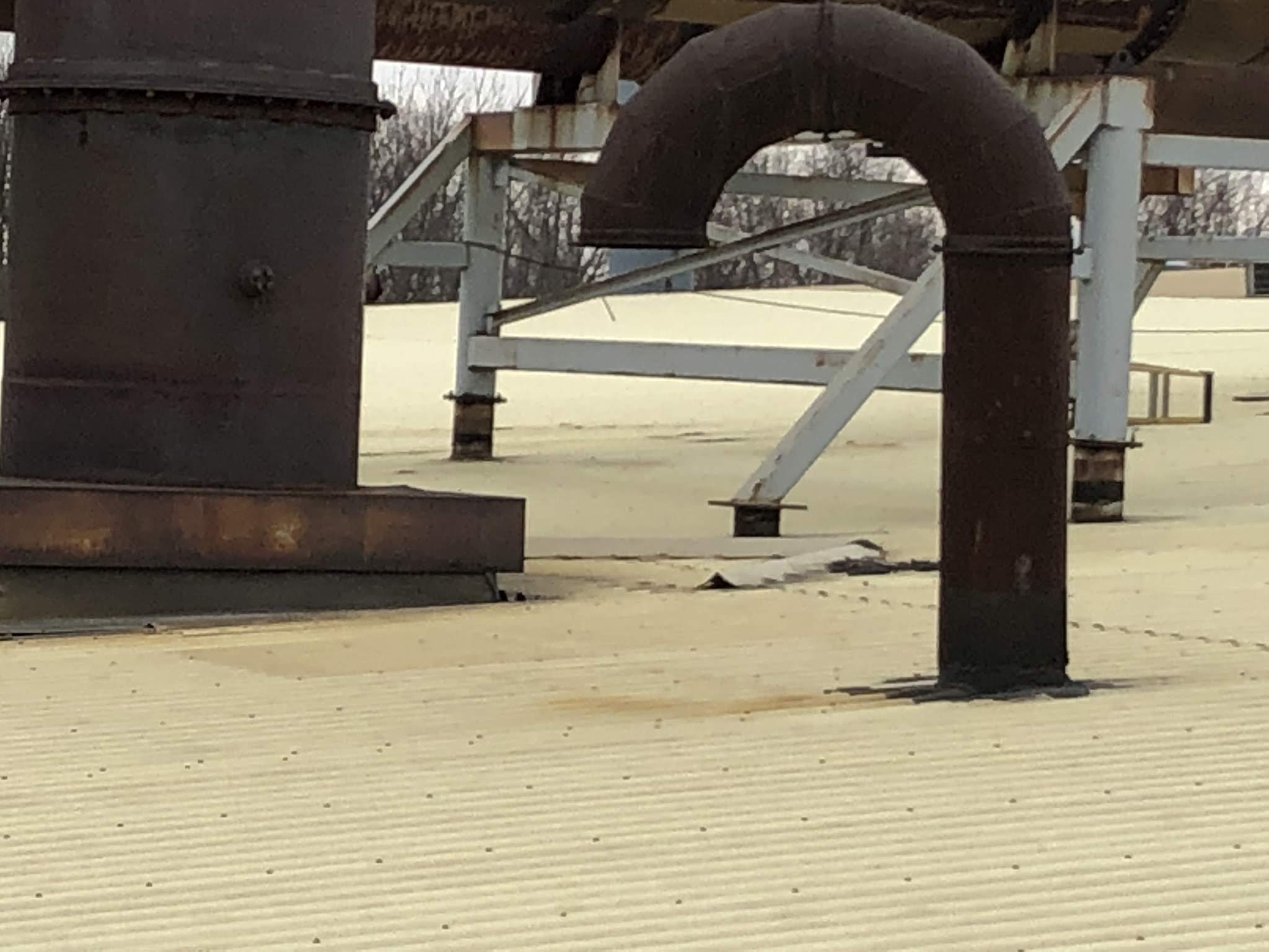 Fiberglass roof over commercial steel mill