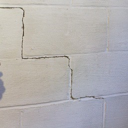 cracked cinder block wall