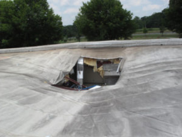 Collapsed Low-Slope Roof