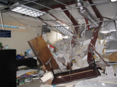 Interior shot of collapse.