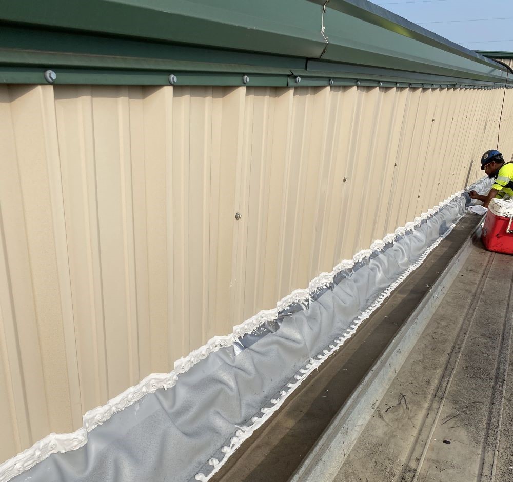 DekStrip used for commercial building wall junction